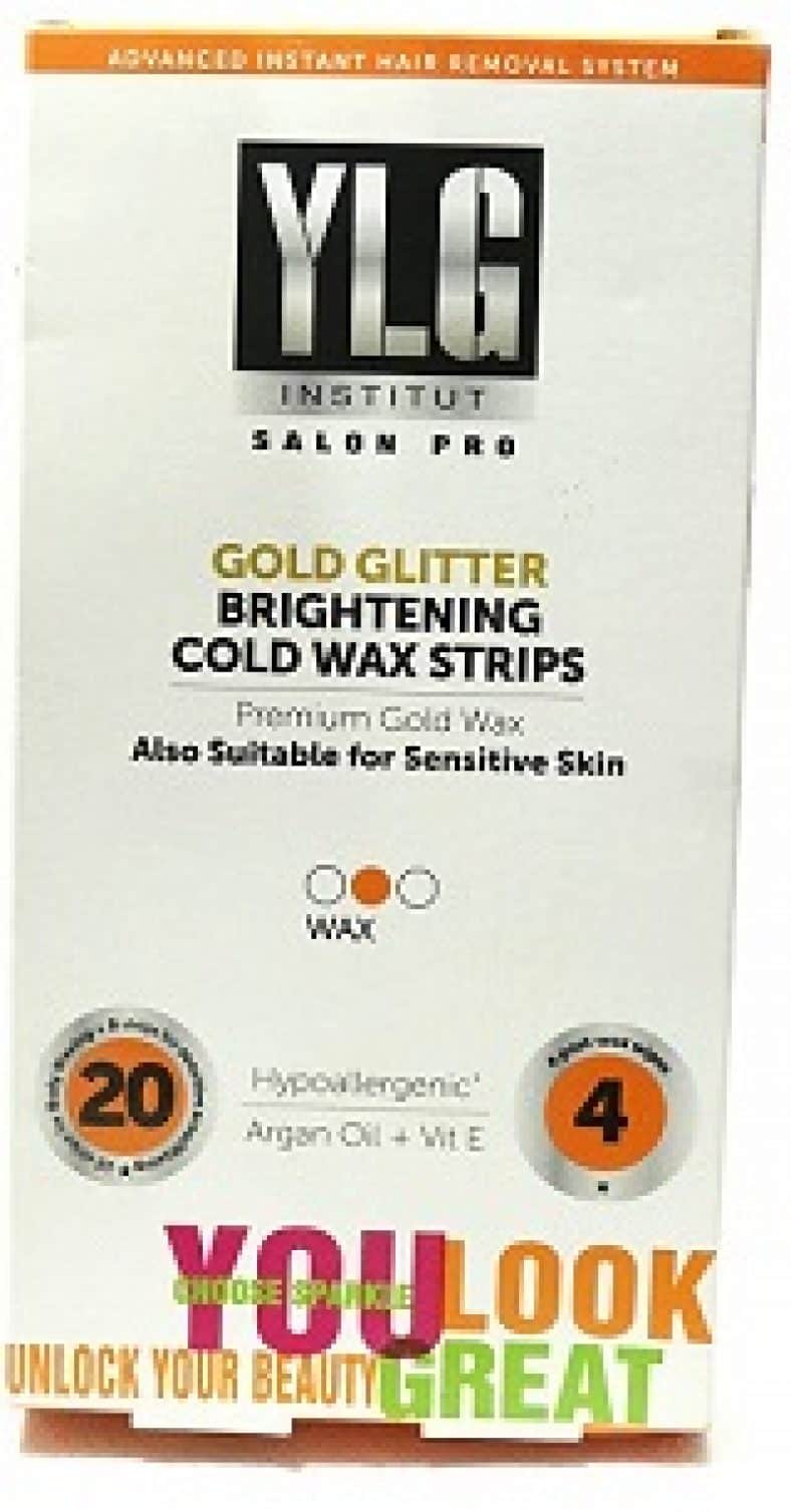 YLG Institut Salon Pro Gold Glitter Brightening Cold Wax Strips